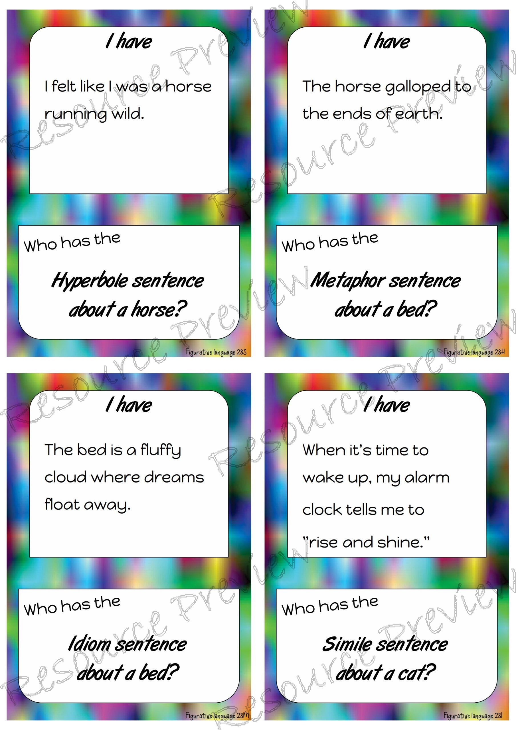 Figurative language cards I have - who has 28 - Image 3