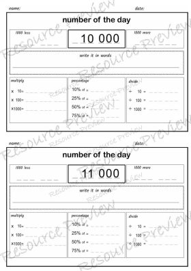 Number of the day to 10-100000