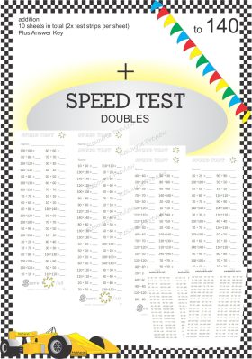 Number Facts Speed Tests: Doubles to 140 (addition)